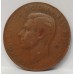 AUSTRALIA 1941 . ONE 1 PENNY . ERROR . THIN PLANCHET . NO RIM